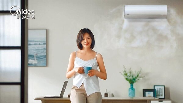 「無風感」設計的涼感空調,柔化的氣流搭配360度環繞,預防冷氣病造成的身體不適。(美的家電提供)