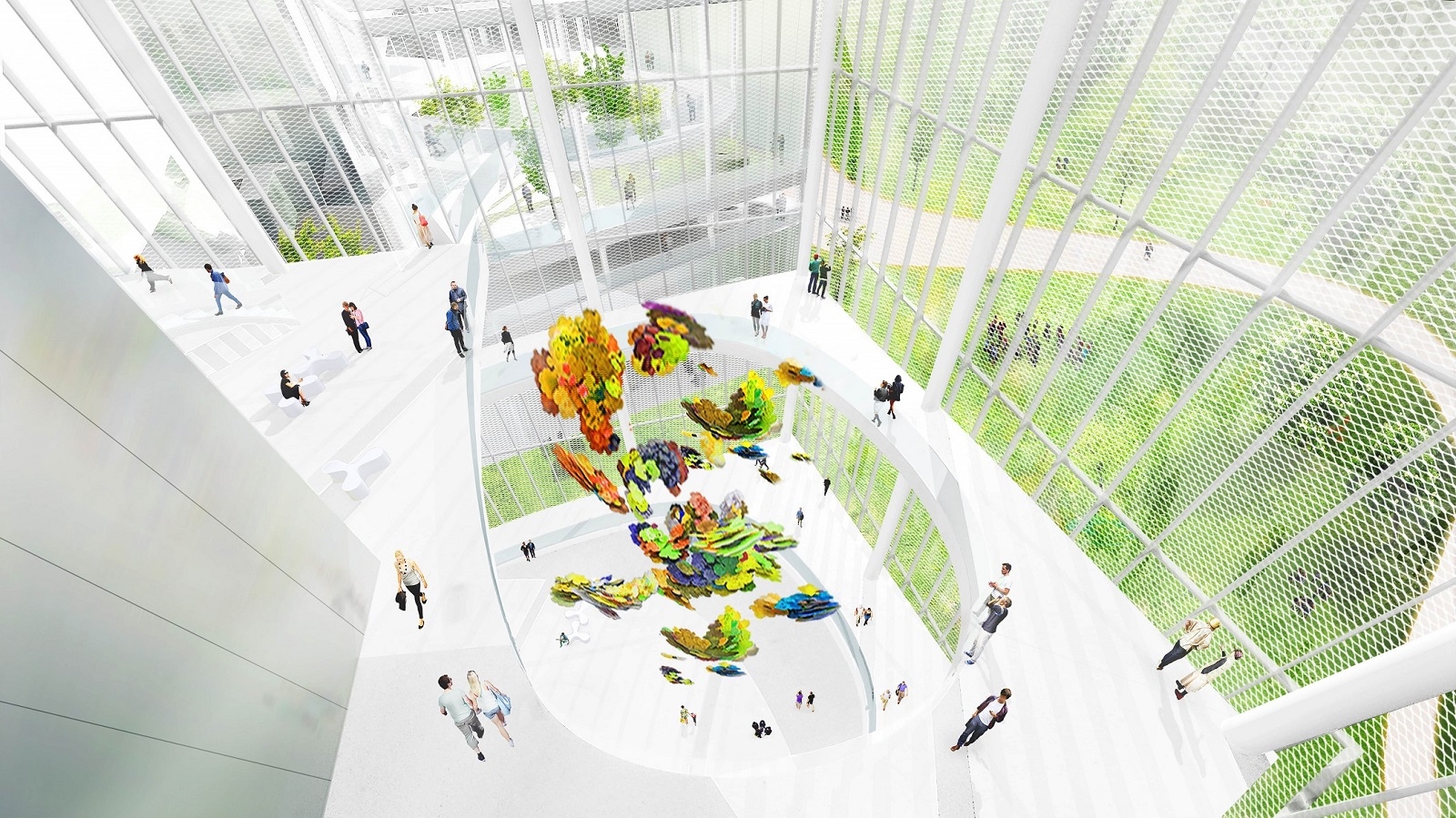 台中綠美圖，美術館大廳挑高模擬圖。圖／台中市文化局提供