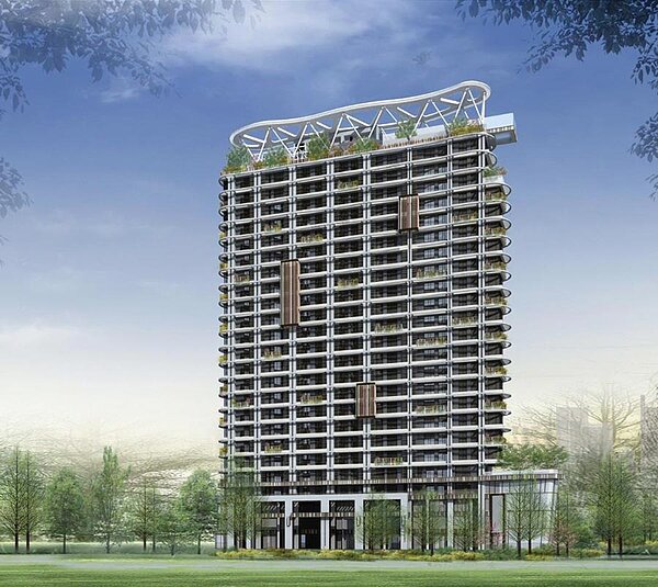 圖為3D示意圖,富旺國際位於台中市西屯區「至善路」指標新案,潛銷預約逾250組客戶、開出紅盤。圖/富旺提供