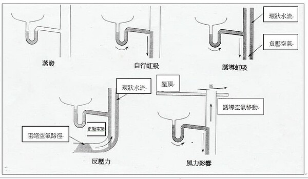 圖為影響水封的原因。圖／郭紀子提供