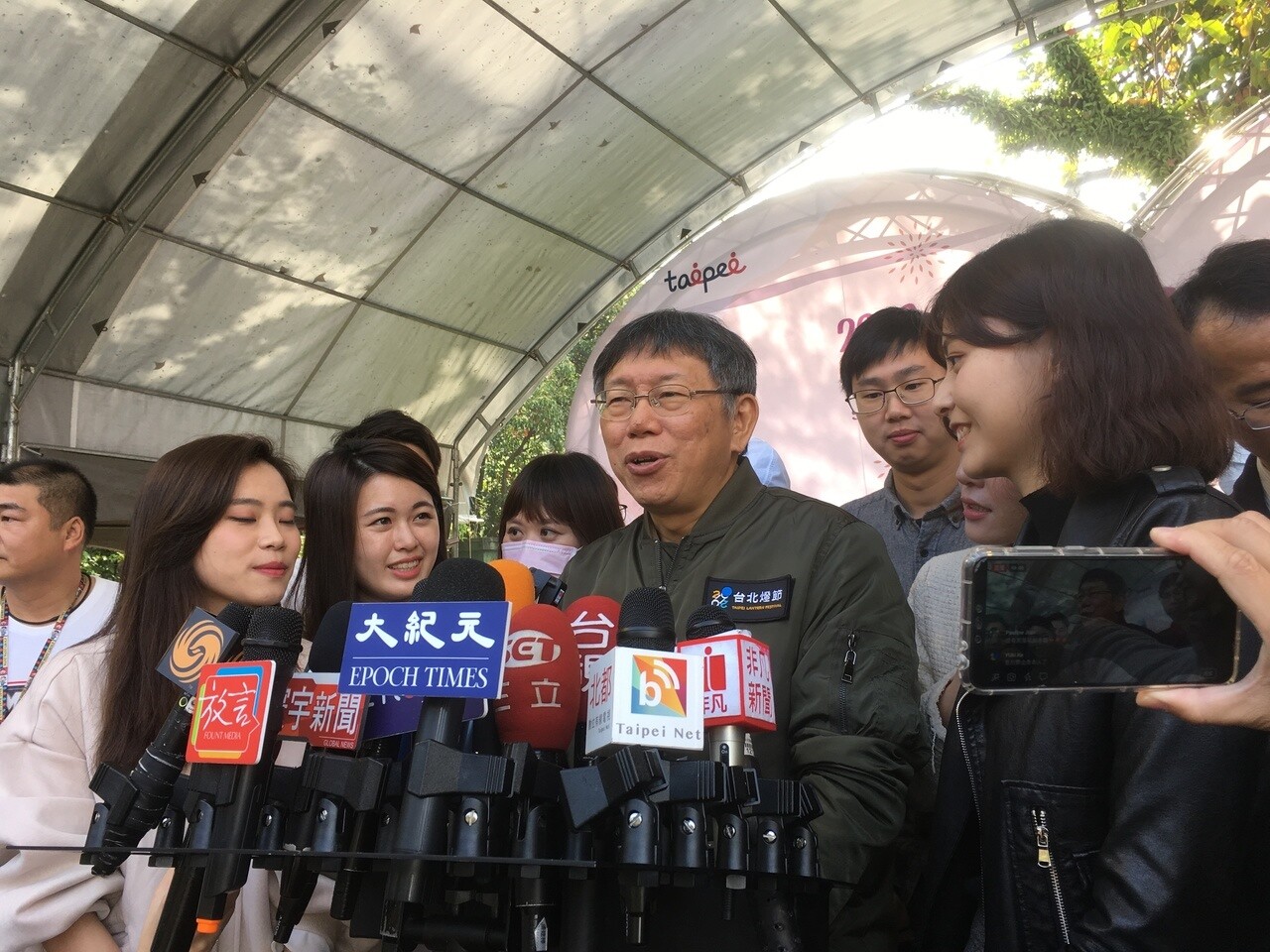 台北市長柯文哲出席「2020士林官邸鬱金香展」。記者張世杰/攝影
