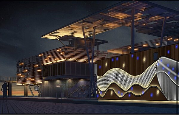 台南市觀旅局將封閉「大魚的祝福」進行周邊景觀整體改造工程,圖為未來完工後的示意圖/觀旅局提供