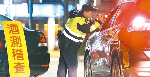 警方攔查酒測示意圖。圖/報系資料照