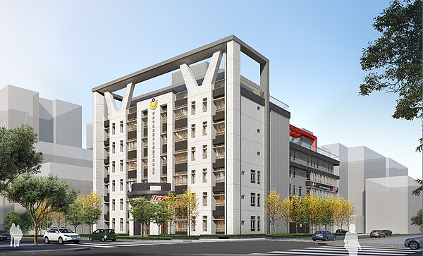即將完工的蘆洲分局暨三民派出所新建工程外觀示意圖。圖/新北市政府提供