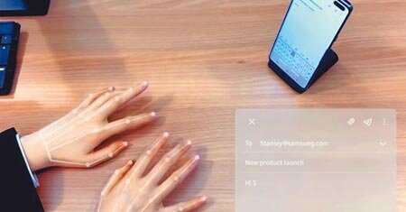 三星旗下C-Lab也於CES 2020展示隔空打字新技術SelfieType。圖／載自官網 