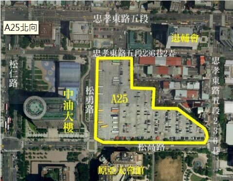 A25位處信義區精華地段。(圖/翻攝自北市財政局)