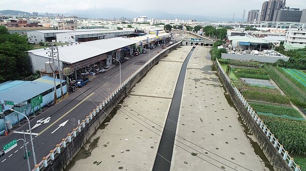 子母溝工程完工後空拍。圖/新北市政府提供
