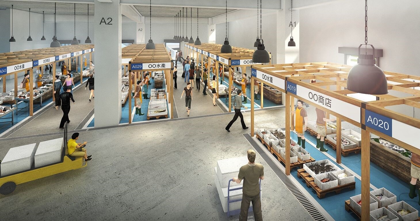 漁產零批市場模擬圖。圖/台北市新工處提供