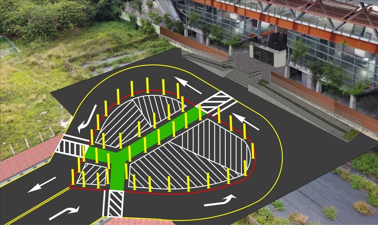 松竹後站聯外道路預計11月完工。圖/台中市建設局提供