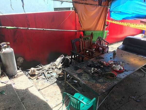 台東縣日前發生一起棚架火災案件,經台東縣消防局派員勘查後,研判為電線短路自燃。圖/台東縣消防局提供