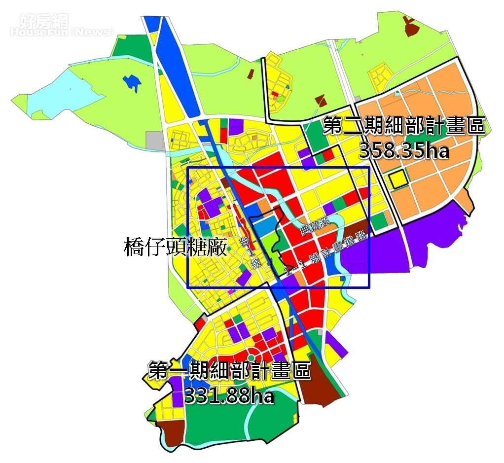 高雄橋頭新市鎮示意圖。圖片營建署提供