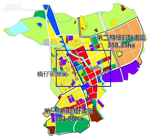 高雄橋頭新市鎮示意圖。圖片營建署提供