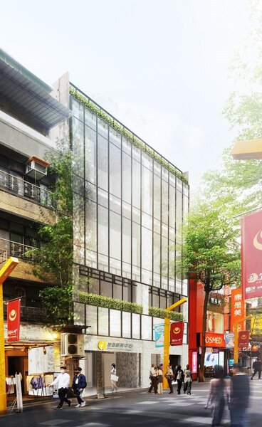 西門町漢中街45號，未來將變身為遊客服務中心。圖為願景圖／台北市新工處提供