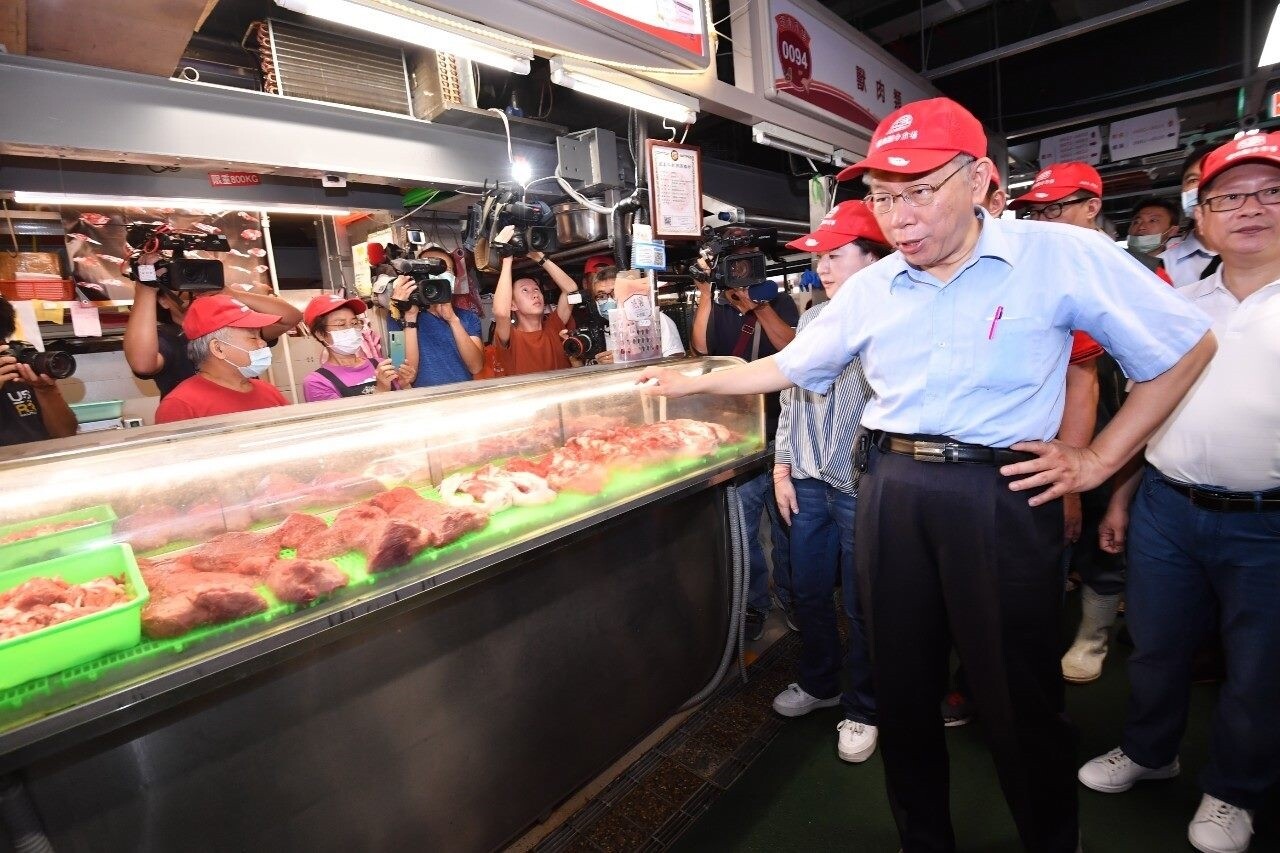 台北市長柯文哲出席環南中繼市場開幕典禮。圖/台北市市場處提供