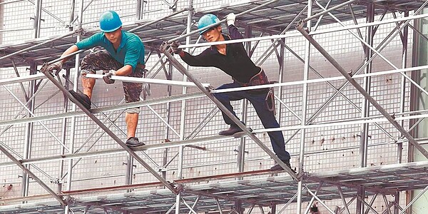 政院擬開放,營造業進用外勞。圖/中時電子報資料照片