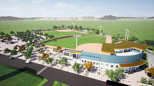 全台首座國際壘球場今日動工。圖/台中市府提供