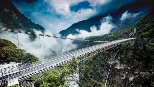 太魯閣國家公園內的山月吊橋，將於8月12日啟用。圖／太管處提供