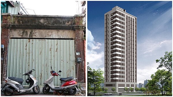 新北市中和廟美段簡易都更案前後模擬對比。圖/新北市政府提供