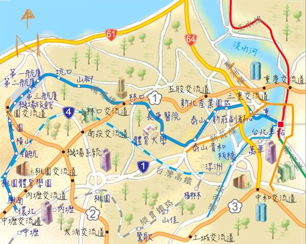 桃園機場捷運路線圖(好房資料中心)