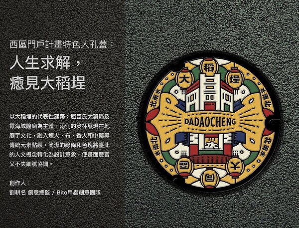 西門區特色孔蓋。圖/台北市工務局水利工程處提供