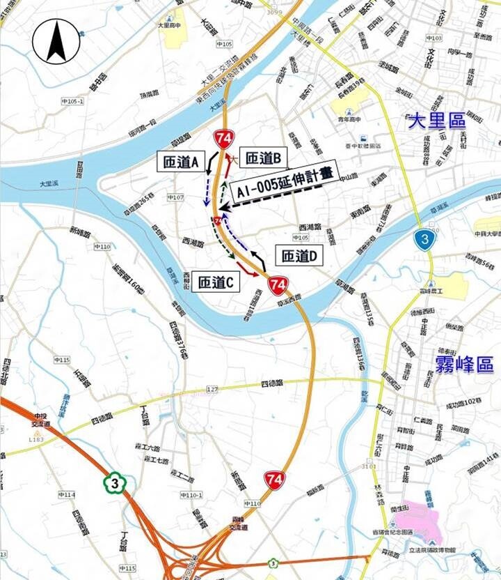 台74線將增設草湖匝道。圖/台中市交通局提供