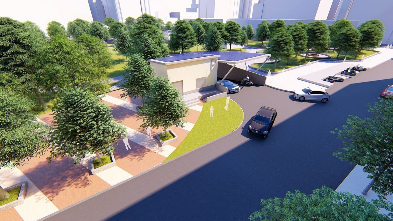 樹林長壽公園停車場模擬圖。圖／新北市交通局提供