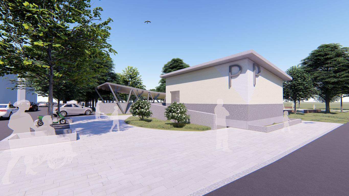 板橋五權公園停車場模擬圖。圖／新北市交通局提供