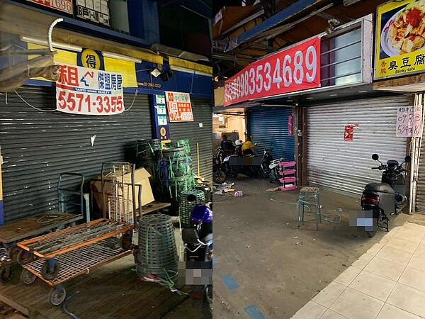 網友貼出士林夜市近況,有不少店家在招租。 圖擷自PTT