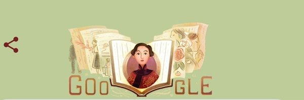 Google搜尋引擎也紀念張愛玲百歲誕辰。圖片取自Google網站