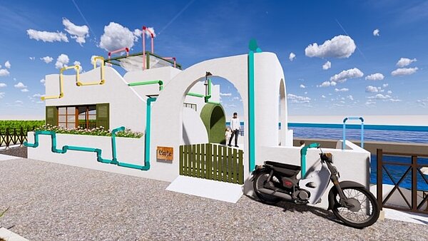 咖啡驛站裝置藝術模擬圖。圖/新北市漁業處提供