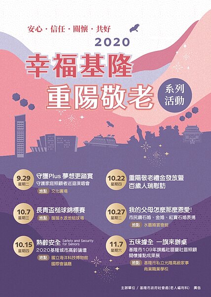 基隆市規劃一系列重陽活動。圖/基隆市政府提供