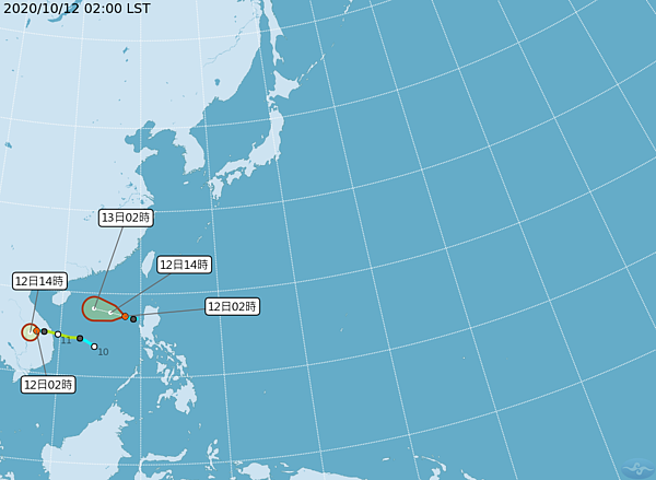 本週擾動活躍，離台皆遠，都不影響台灣。圖／中央氣象局提供