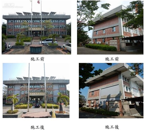 高雄市橋頭區公所施作剪力牆加鋼筋混凝土柱補強工程。照片內政部提供