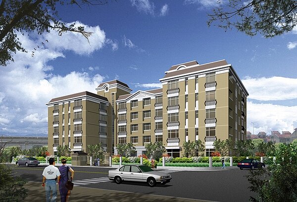 由皇鼎建設打造的「鼎園」,社區氛圍宛如國外生活。圖/截自皇鼎建設開發網站