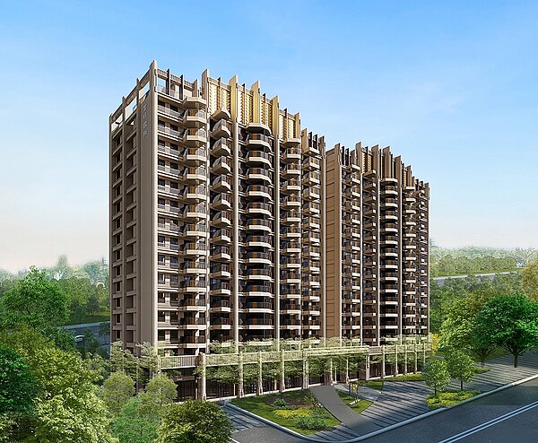 「VIE微美居」建築外觀3D示意圖。