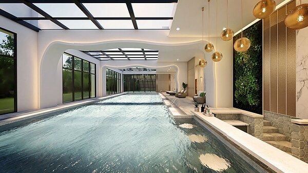 「VIE微美居」將泳池結合吧檯,打造創新休閒生活。