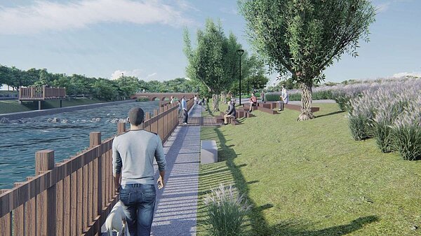 港南運河水質淨化工程模擬圖。圖/新竹市工務處提供