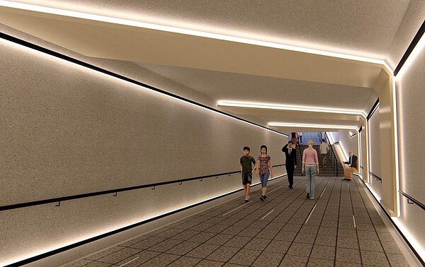 竹蓮人行地下道完工後模擬圖。圖/新竹市工務處提供