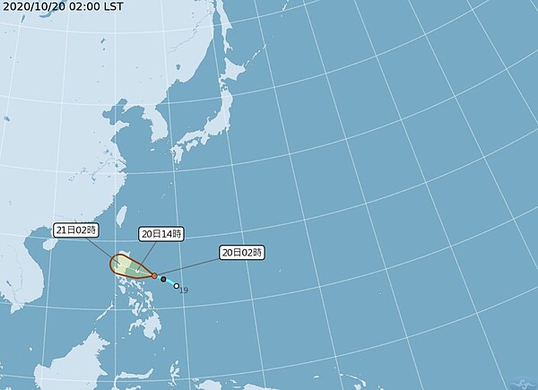 熱低壓預計今天形成「沙德爾」颱風。圖／取自氣象局