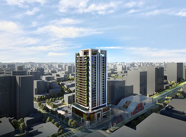 文心崇德站建築設計示意圖。圖/台中市交通局提供