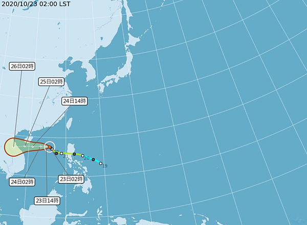 沙德爾颱風最新路徑圖。圖/取自中央氣象局