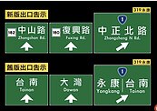 國1台南段出口改標路名　民眾看嘸