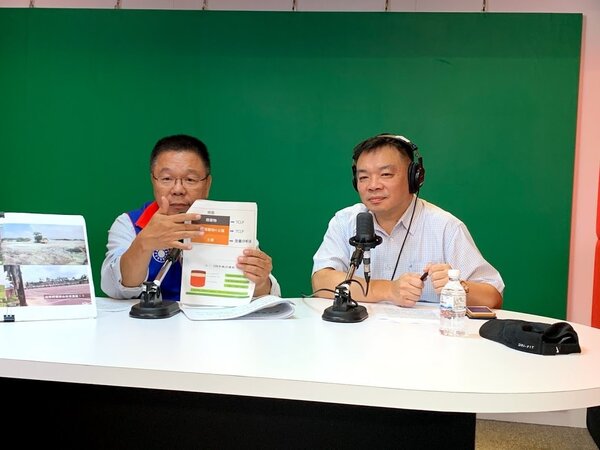 國民黨中常委高思博（右起）、台南市議員蔡育輝針對學甲爐渣案，要求加快檢驗及調查，查明真相。圖／擷取畫面