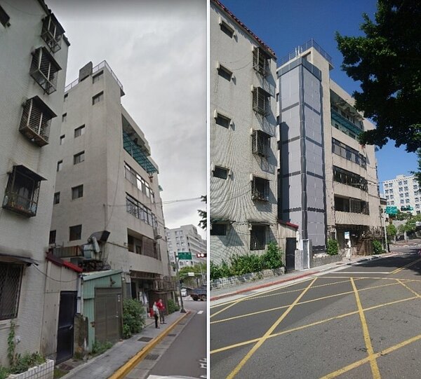增設電梯案例前後對比。圖/臺北市政府都市發展局提供