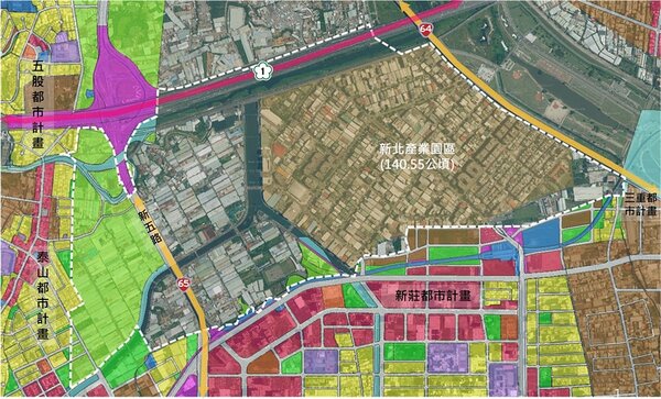 擴大泰山都市計劃區域未來規劃以產業專區使用為主。圖／新北市城鄉發展局提供