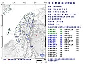 6日上午9時40分台東外海發生規模5.4有感地震