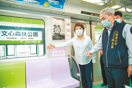 台中捷運綠線獲交通部營運許可，市長盧秀燕7日表示，初步構想主張全民都可免費試乘。圖／中時資料照