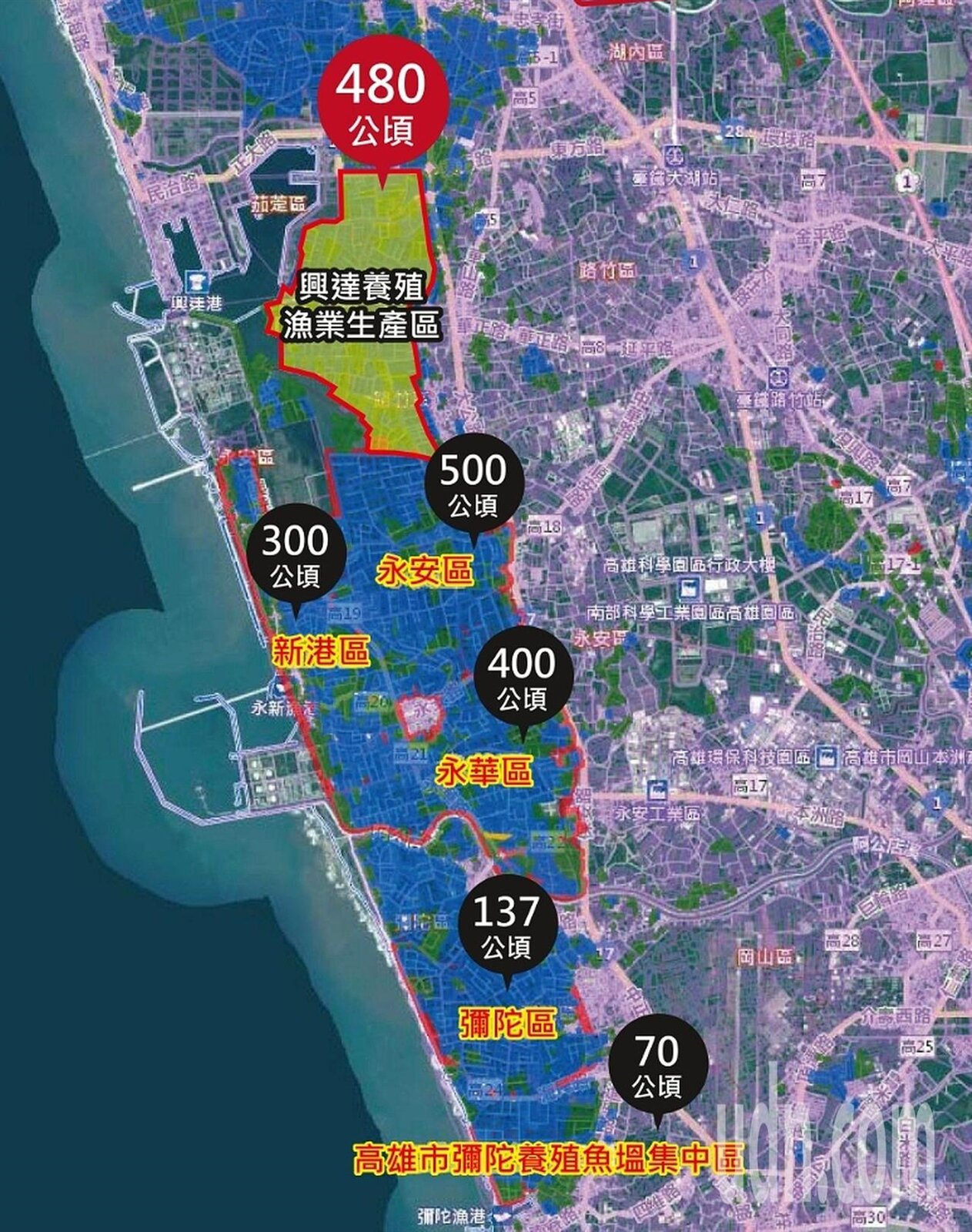 行政院農委會同意畫設高雄興達養殖漁業生產區 占地480公頃。記者王昭月/攝影