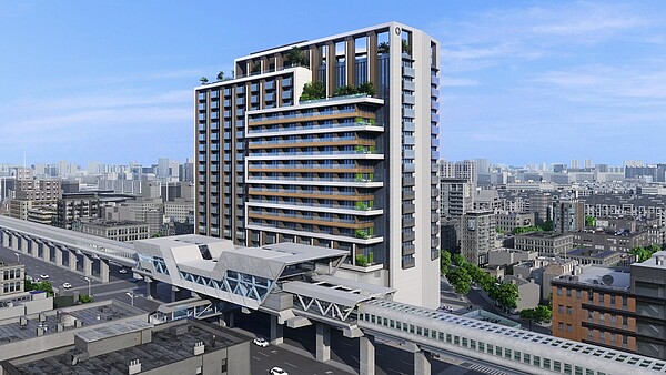 環狀線秀朗橋站土開案模擬空拍示意圖。圖/新北市政府提供