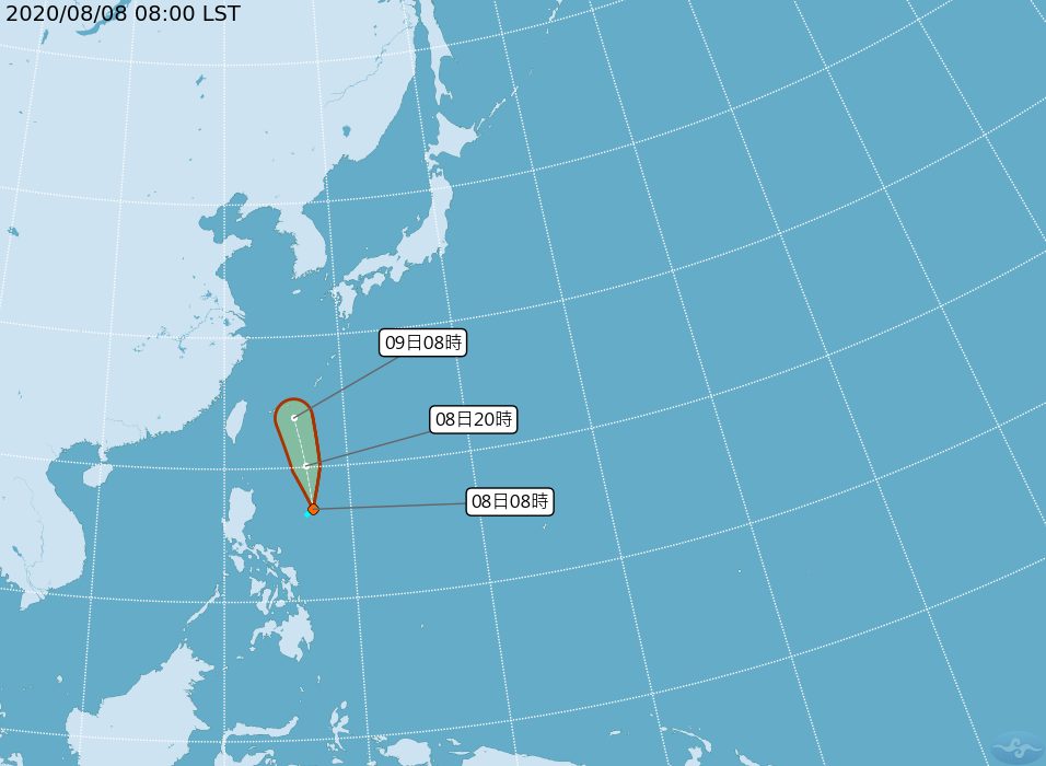 熱帶性低氣壓路徑潛勢預報。圖／氣象局提供